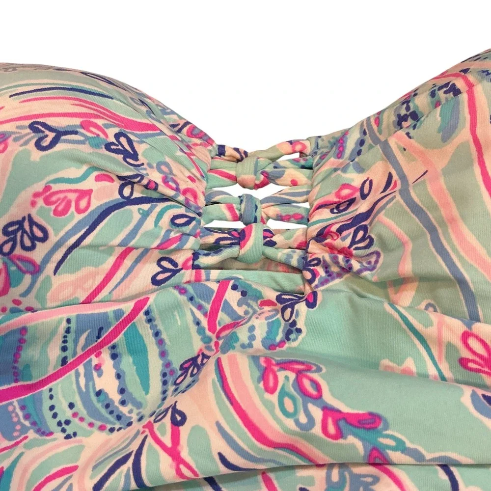 Lilly Pulitzer Size 10 Lulo Strapless Tankini Top in Bayside Blue Under the Moon